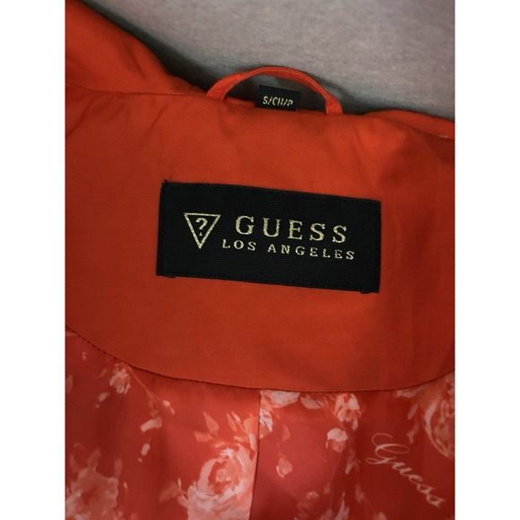 Guess Womens Small Red Zip Up GUESS Jacket Coat Outerwear‎ Outdoor Rain Coat EUC - Picture 4 of 10
